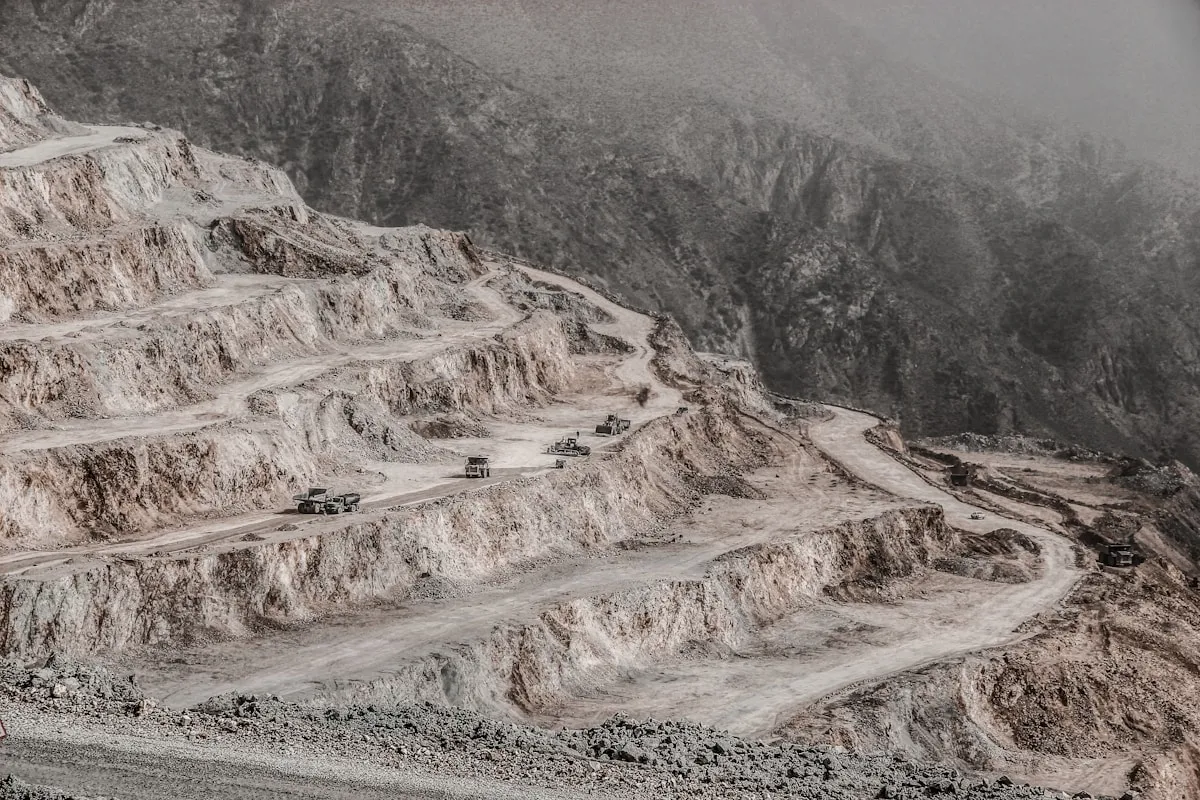 Rocky mountain landscape evoking the rugged terrain prospectors crossed during the gold rush era
