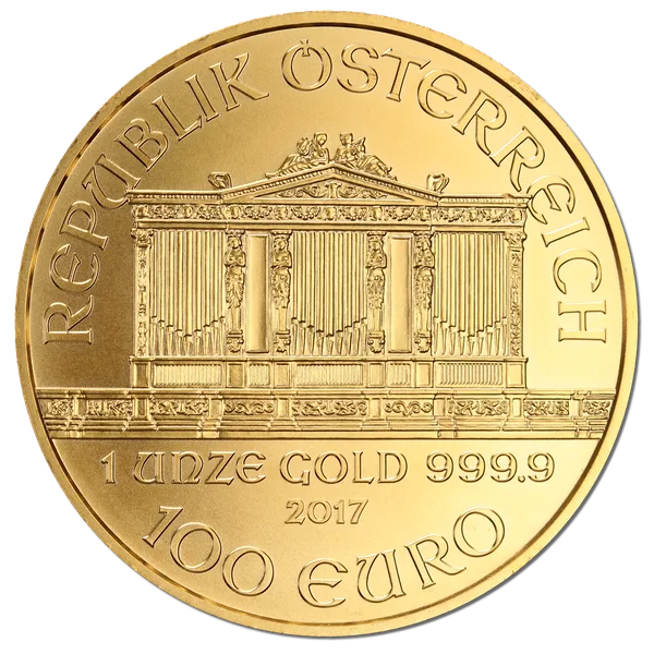 Austrian Gold Philharmonic coin on velvet